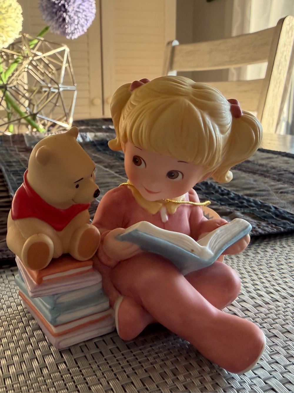 Disney And Me Ceramic Figure Girl With Winnie The Pooh With Tags
